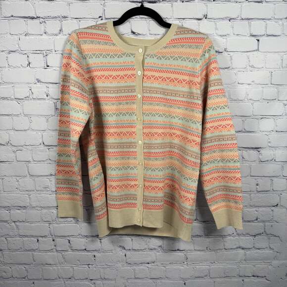 Croft & Barrow Sweaters - Croft & Barrow womens M sweater Cardigan multi color button up scoop neck